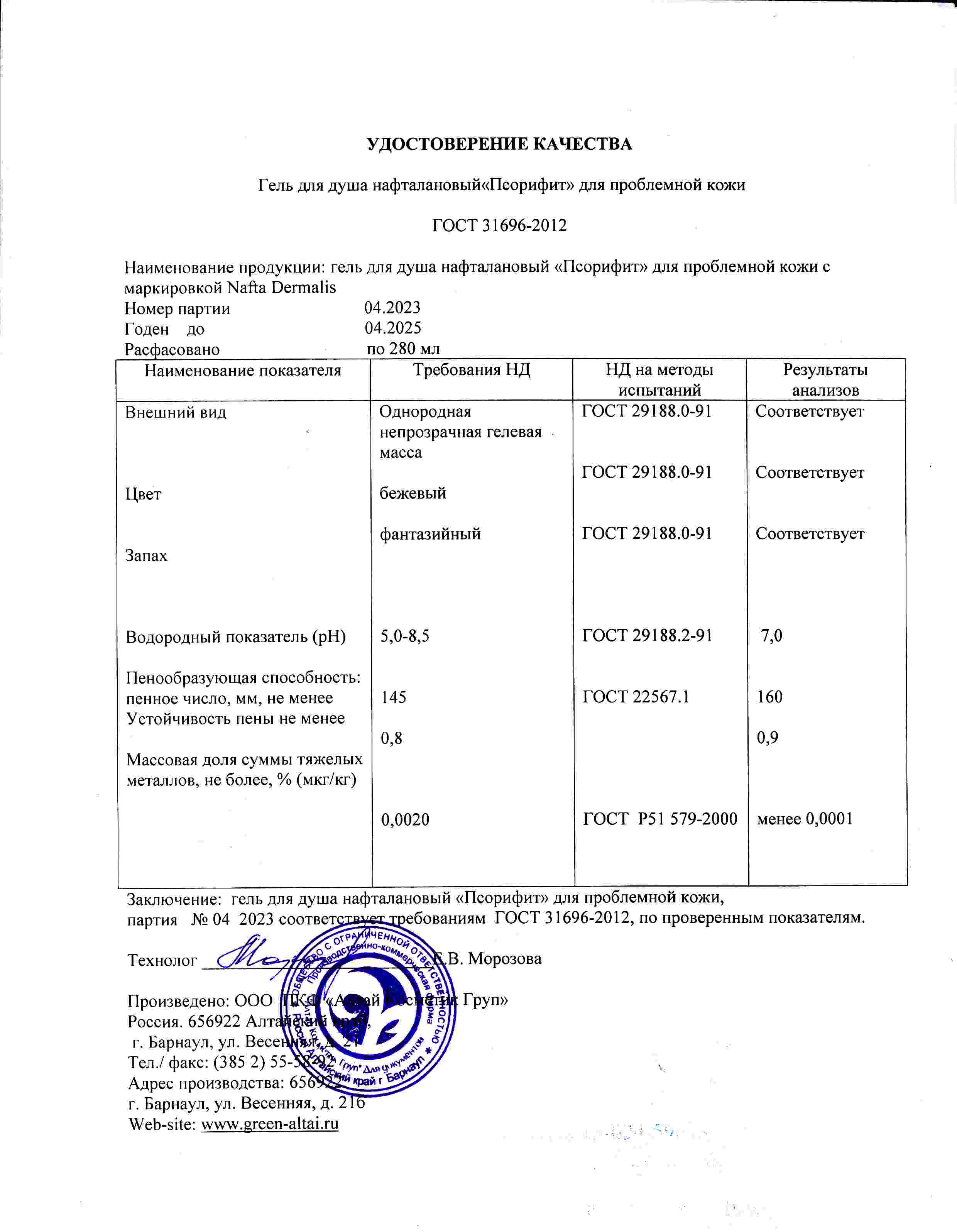 Паспорт №042023